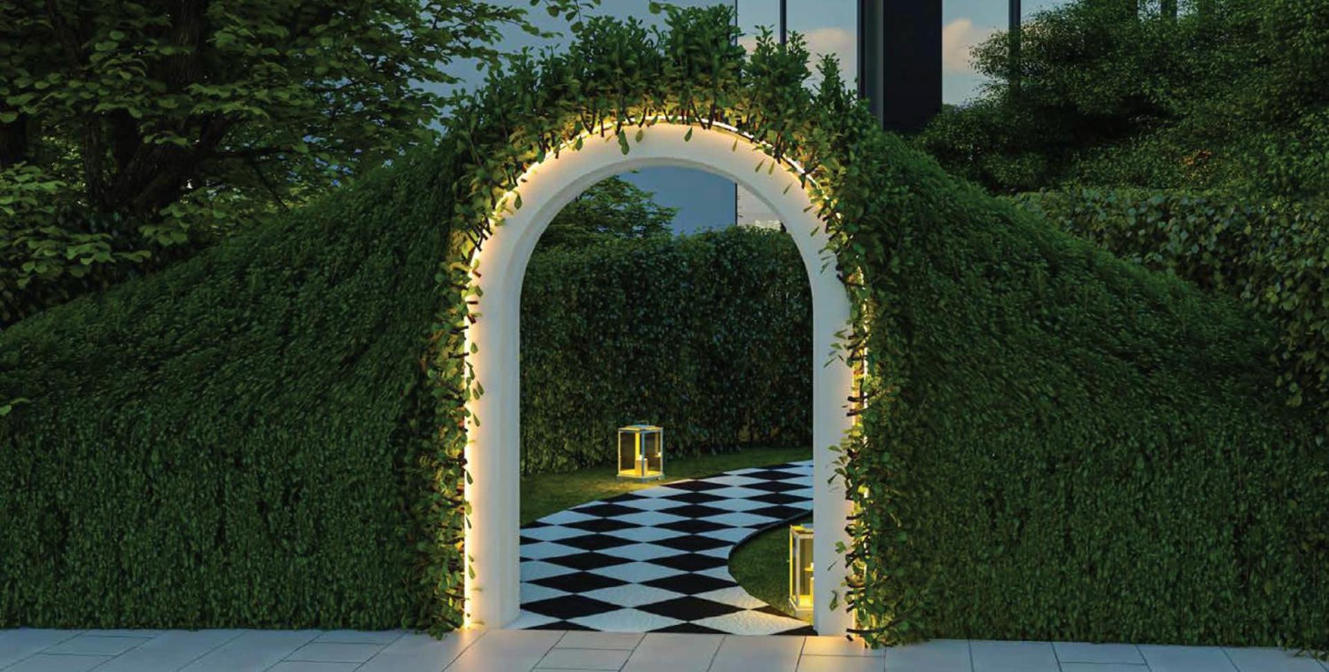 Delano Dubai At Bluewaters Hotel Kültér fotó The entrance to the garden